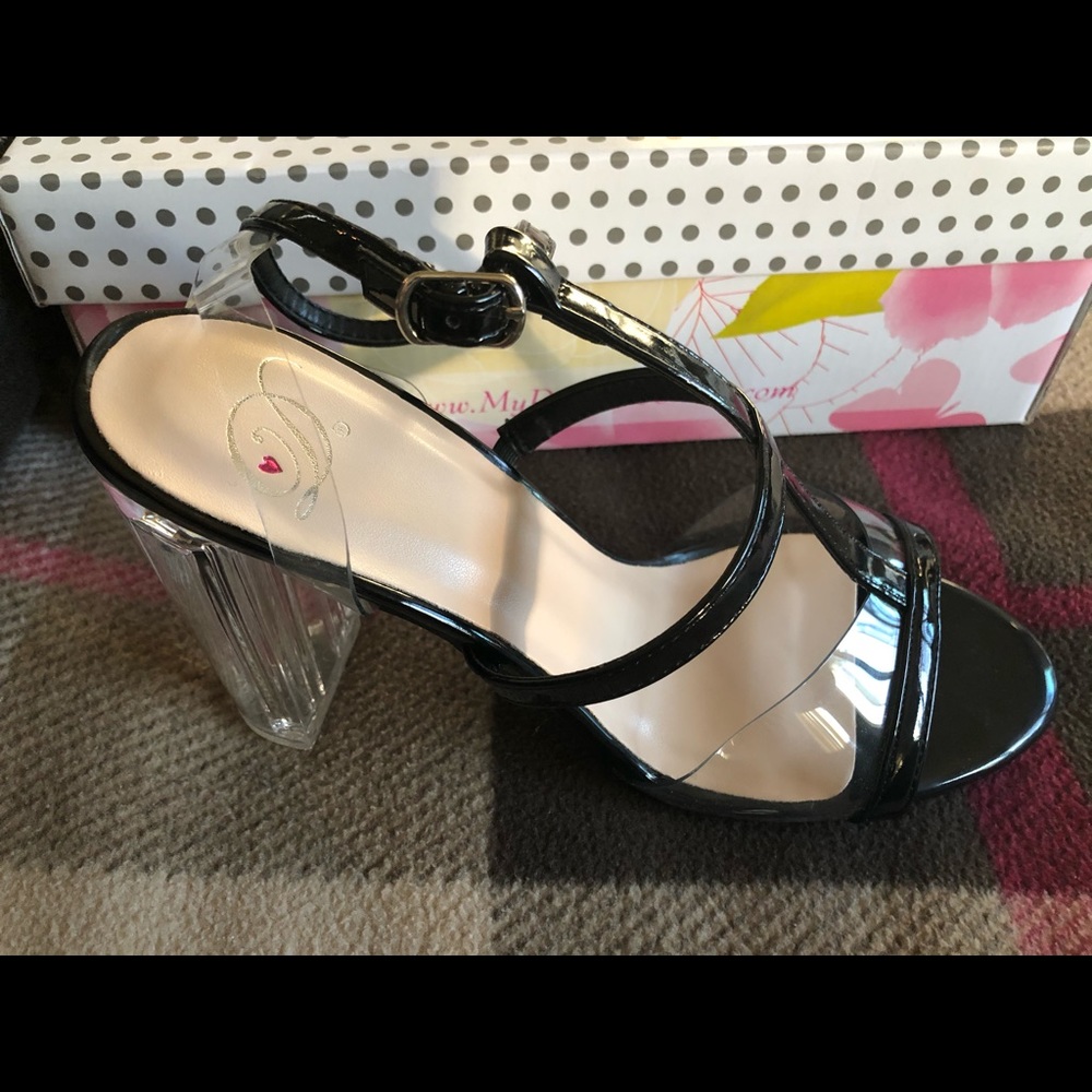 4 inch clear heels